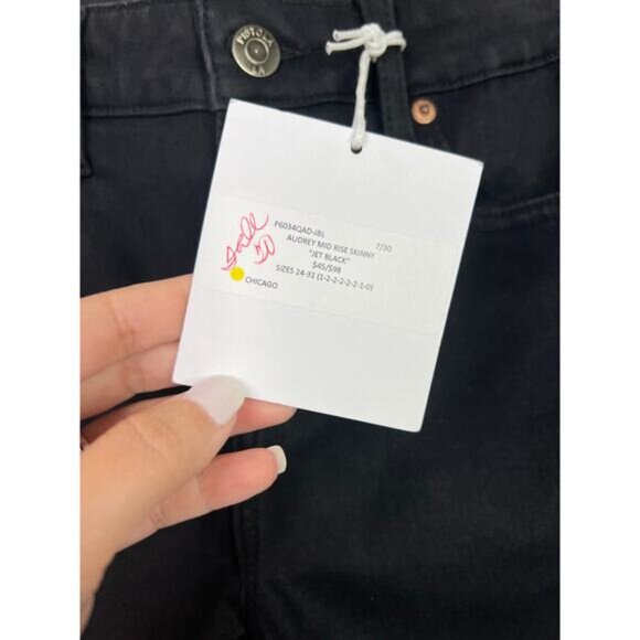 NWT Pistola Audrey Mid-Rise Skinny Denim Jean Jet Black Women's Size: 26 - Picture 5 of 8